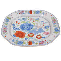 A Large English Ironstone Platter with Praying Mantis