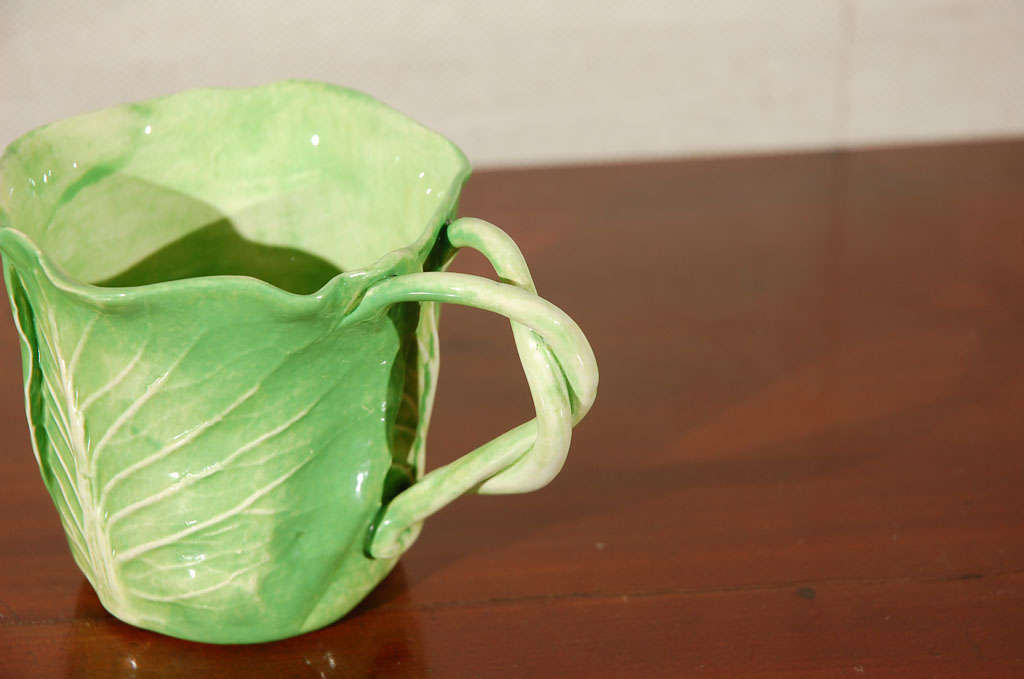 Dodie Thayer Cabbage Leaf Cup and Saucer In Excellent Condition In Los Angeles, CA