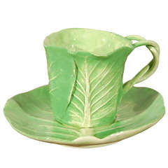 Vintage Dodie Thayer Cabbage Leaf Cup and Saucer