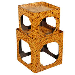 Hollyhock Faux Tortoise Stacking Tables