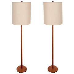 Pair of Swedish Teak Floor Lamps Pair of Swedish Teak Floor Lamps