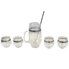 Vintage Glass Cocktail  Set by Dorothy Thorpe