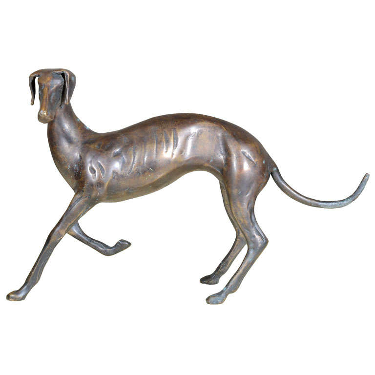 Bronze Greyhound Statue at 1stDibs
