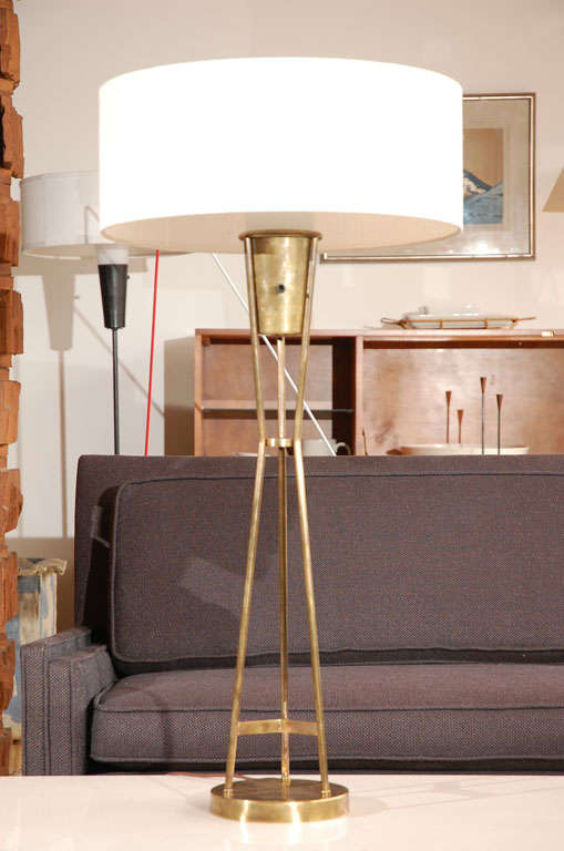 Paul McCobb Table Lamp with brass architectural by Excelsior Art Studio