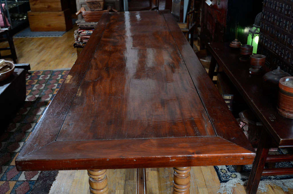 Rosewood Framed Dining Table w/ Ironwood Leg Frame 1