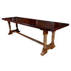 Rosewood Framed Dining Table w/ Ironwood Leg Frame