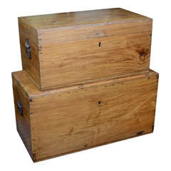Antique Mahogany Travelling Trunks
