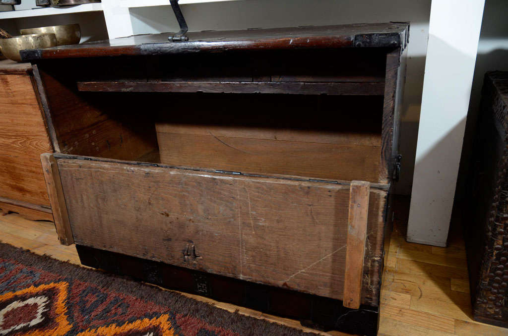 19th Century Blanket Chest w/ Iron Fittings For Sale