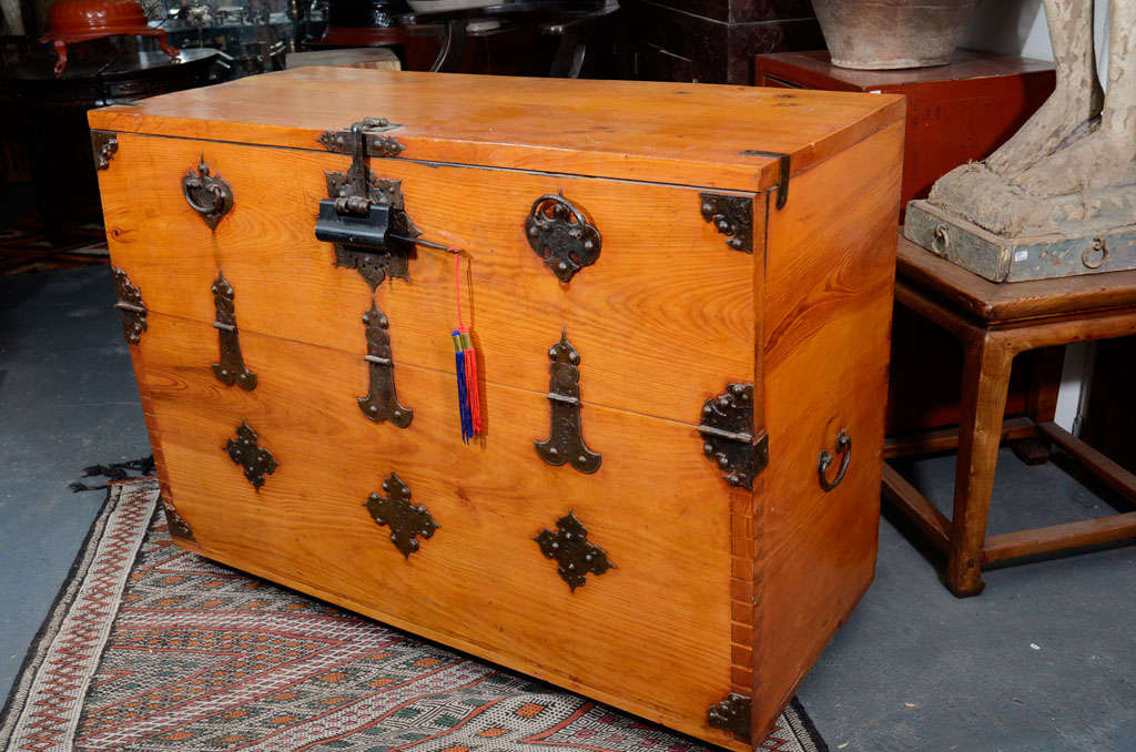 Blond Blanket Chest w/ Iron Fittings