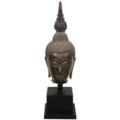 Laotian Bronze Buddha Head