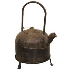 Antique 18th Century Chinese Cast Iron Teapot