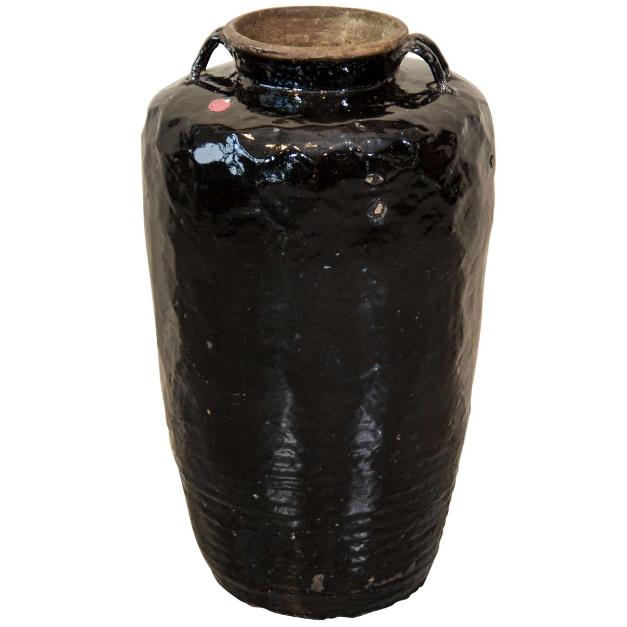 Tall Black Antique Chinese Ceramic Jar at 1stDibs