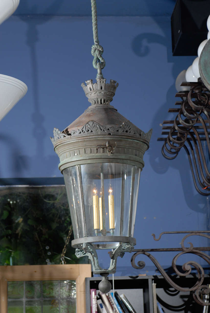 Pair of 19th Century Parisian Lanterns Suspended from Brackets