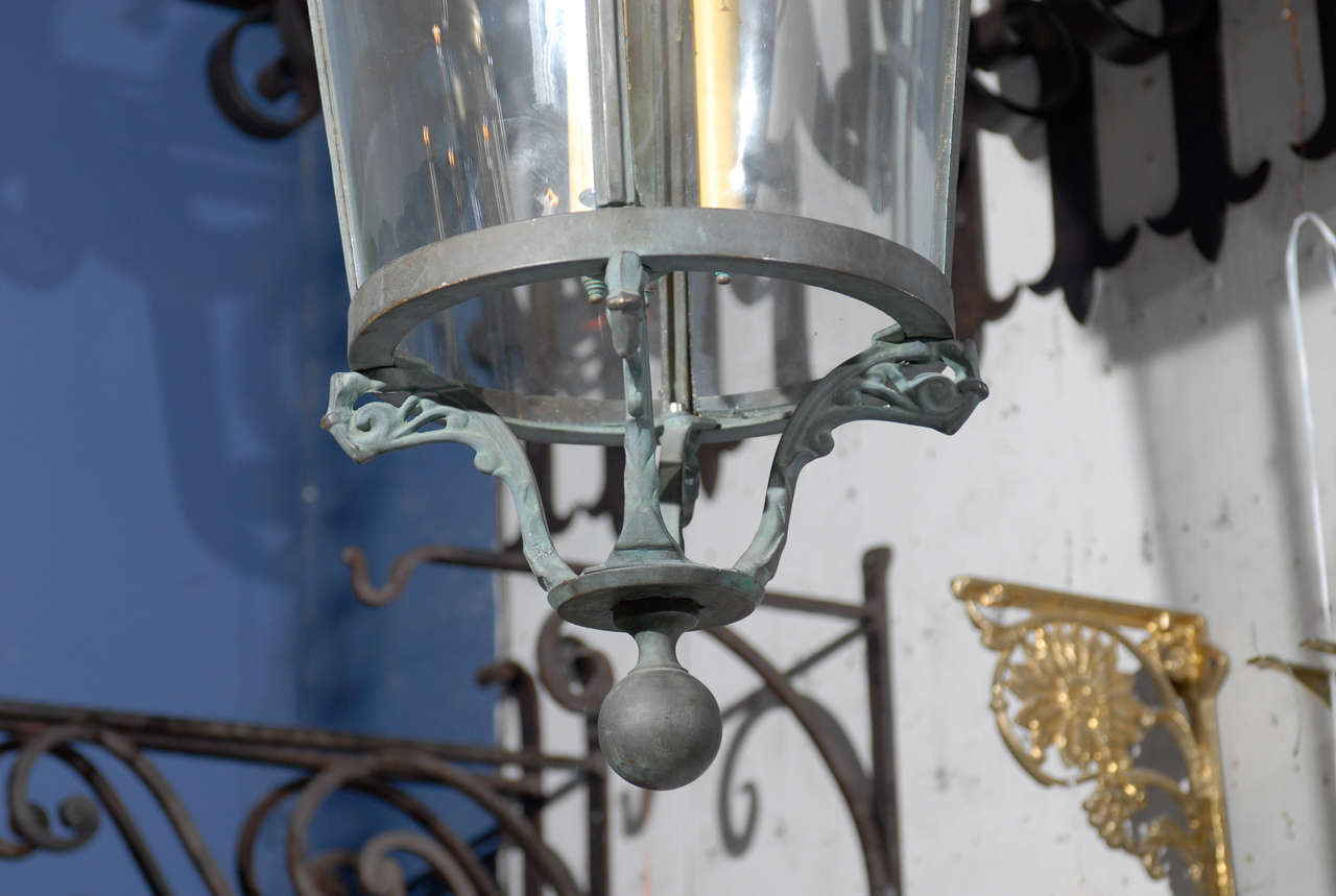 Pair of 19th Century Parisian Lanterns Suspended from Brackets For Sale 1