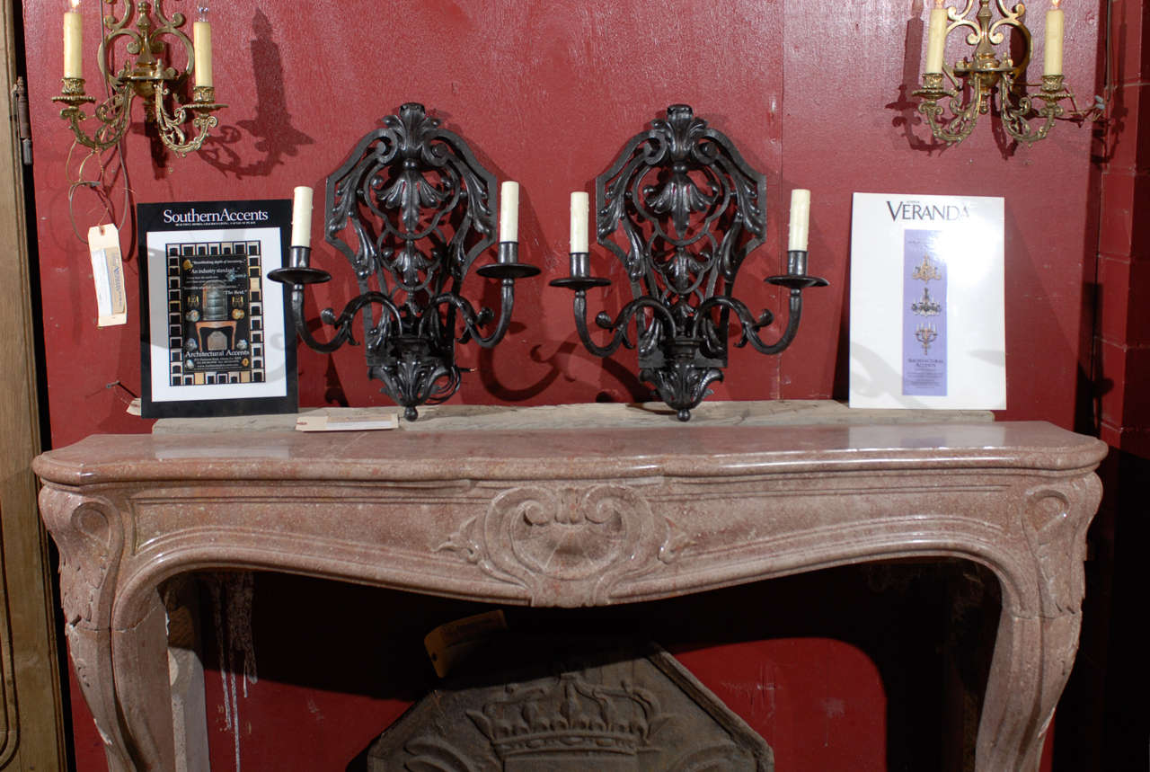 19th.c Style French Wrought Iron Sconces