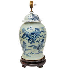 Antique Large Chinese Ginger Jar Lamp