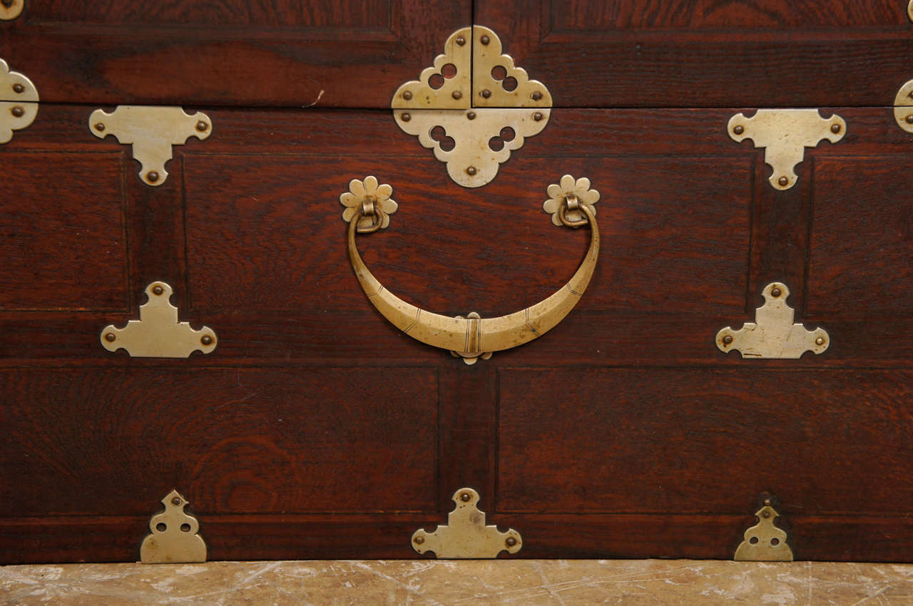 Wood Chinese Chest with Brass Fittings