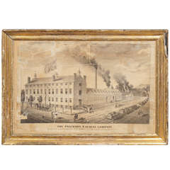 1840s Paterson (NJ) Machine Co. Lithograph, Gilt Frame