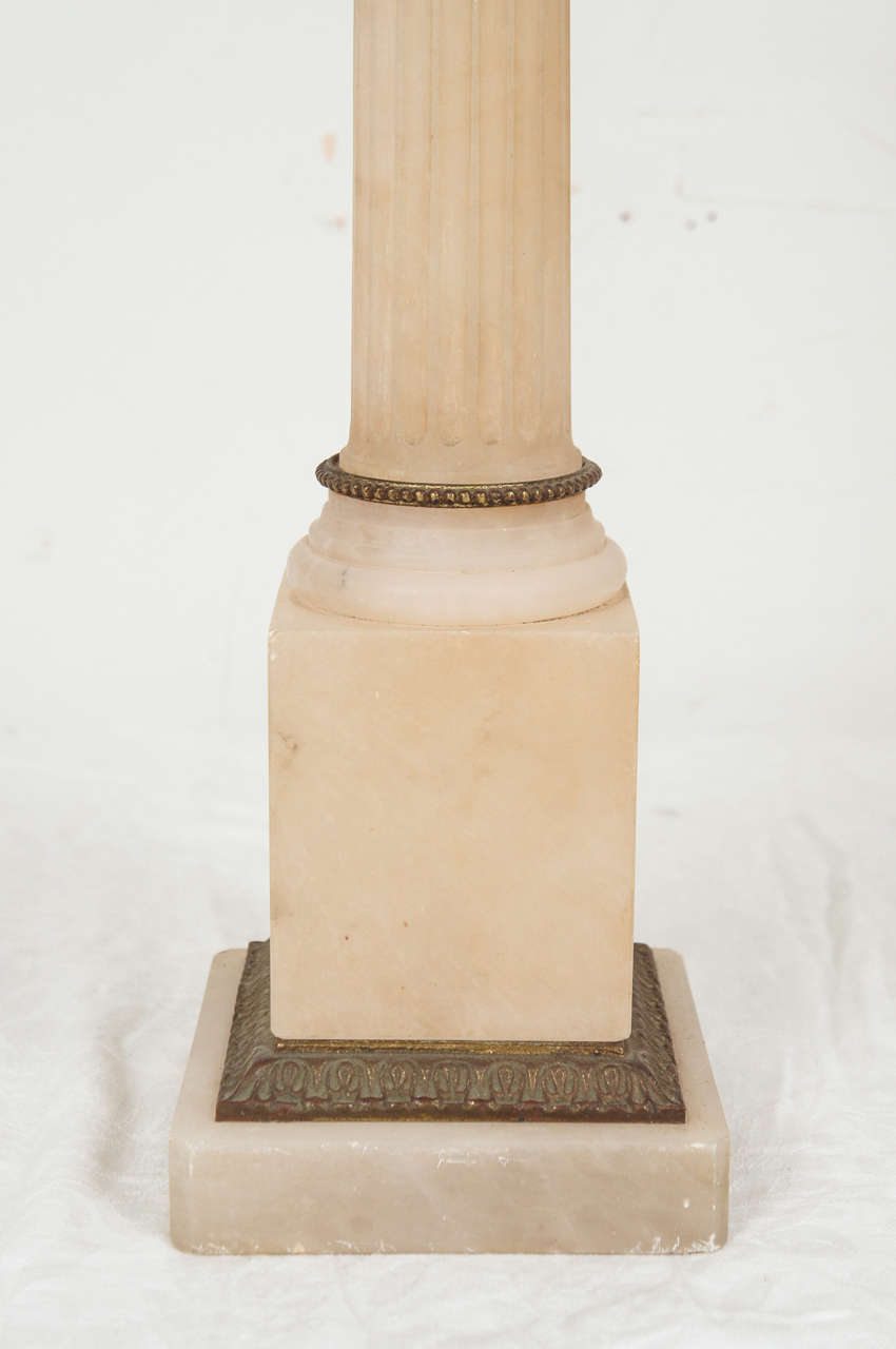 20th Century Neoclassical Marble Column Lamps