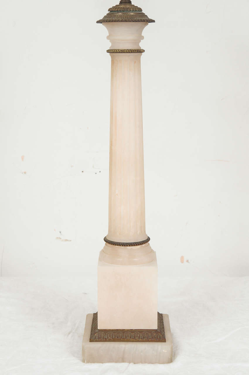 Neoclassical Marble Column Lamps 1