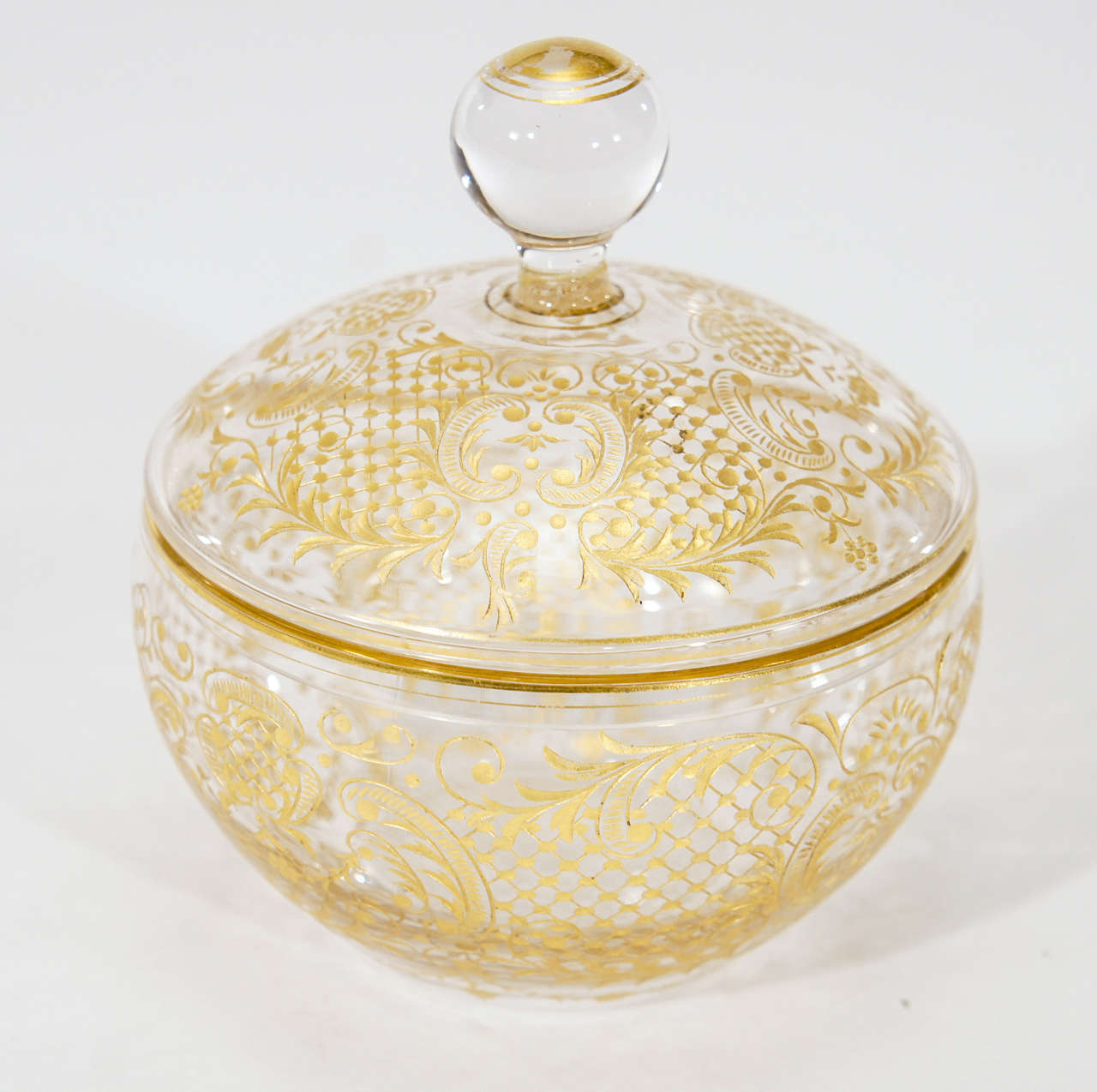 19th Century Baccarat/Moser Crystal 10 Piece Gilded/Gold Dresser Set