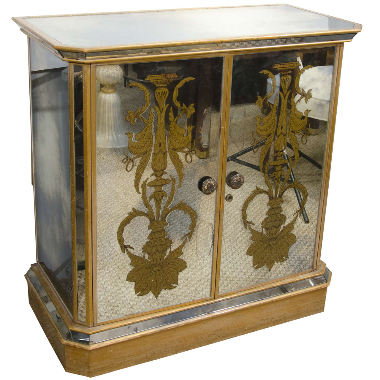 A Mirrored Bar Cabinet