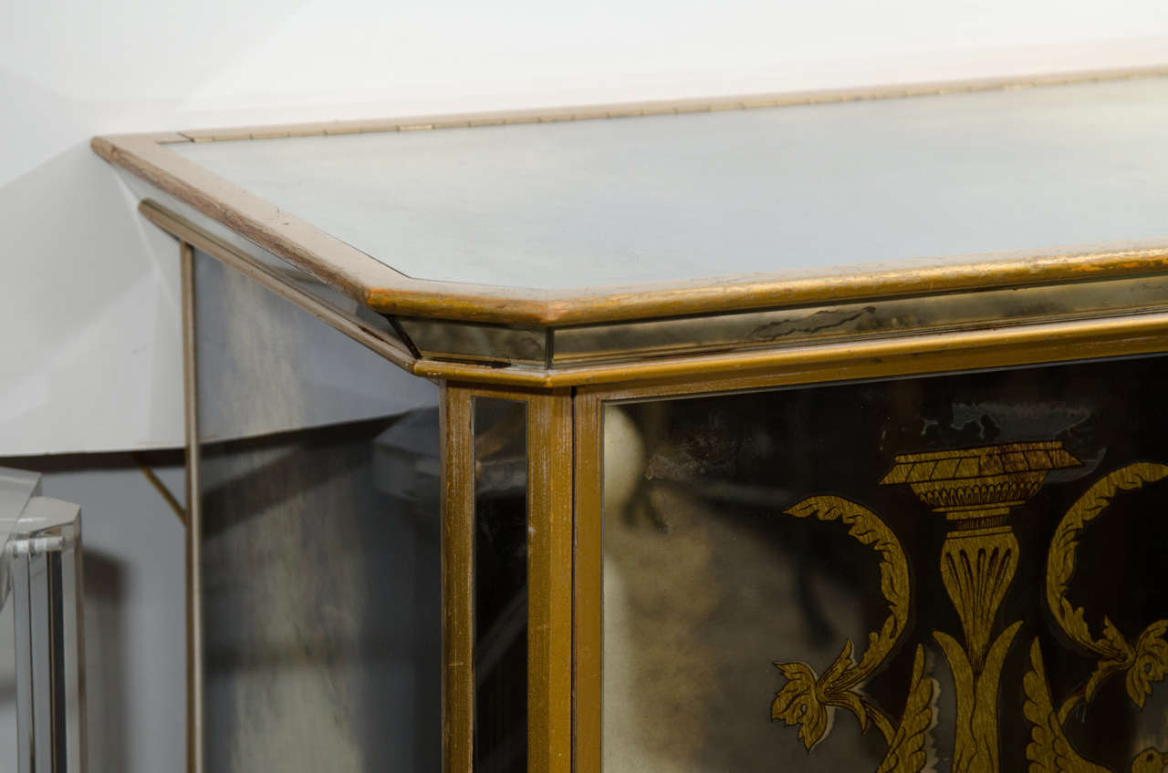 A Mirrored Bar Cabinet In Good Condition In New York, NY