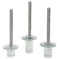 A Trio of Glass Candleholders