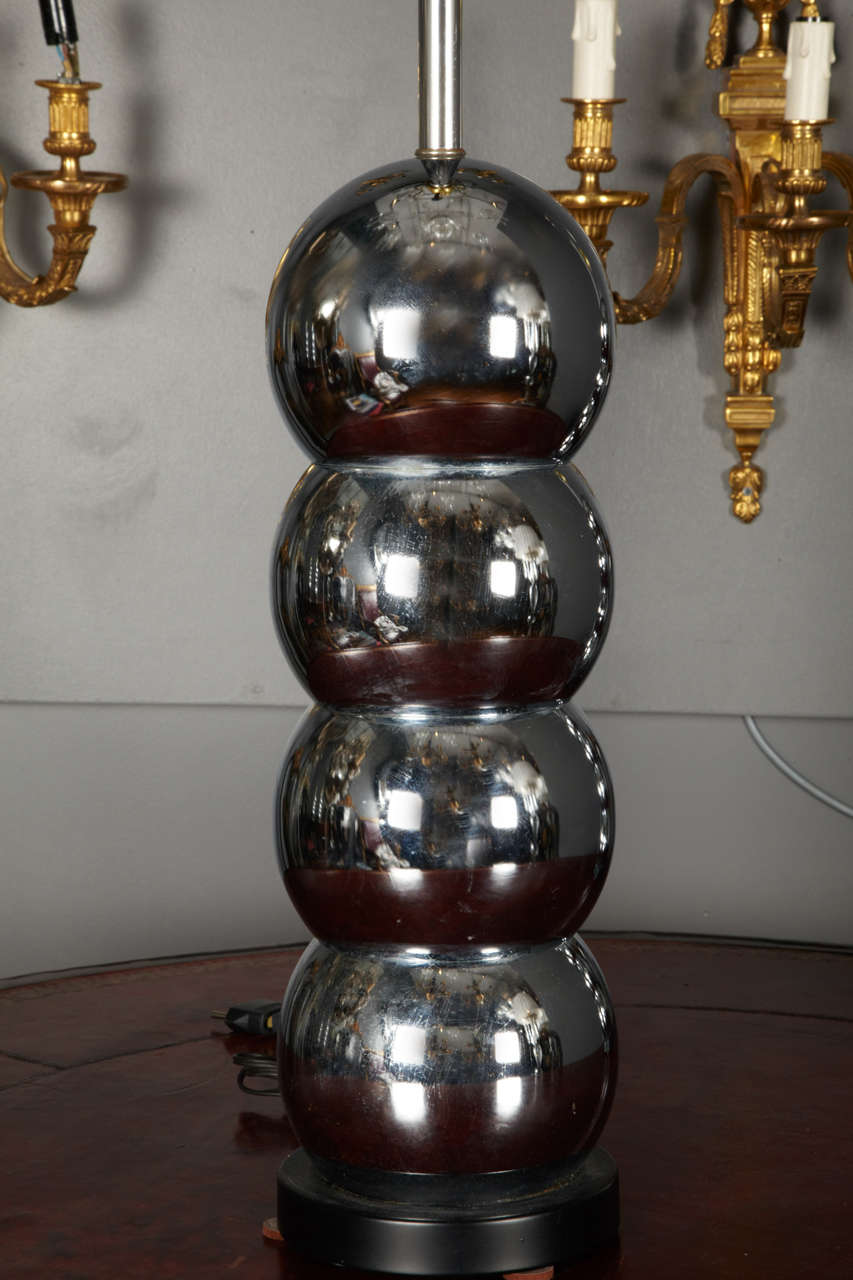 Pair of Stainless Steel Lamps In Excellent Condition For Sale In Saint-Ouen (PARIS), FR