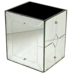 Elegant Reversed Etched and Smoked Antique Mirrored Umbrella Stand