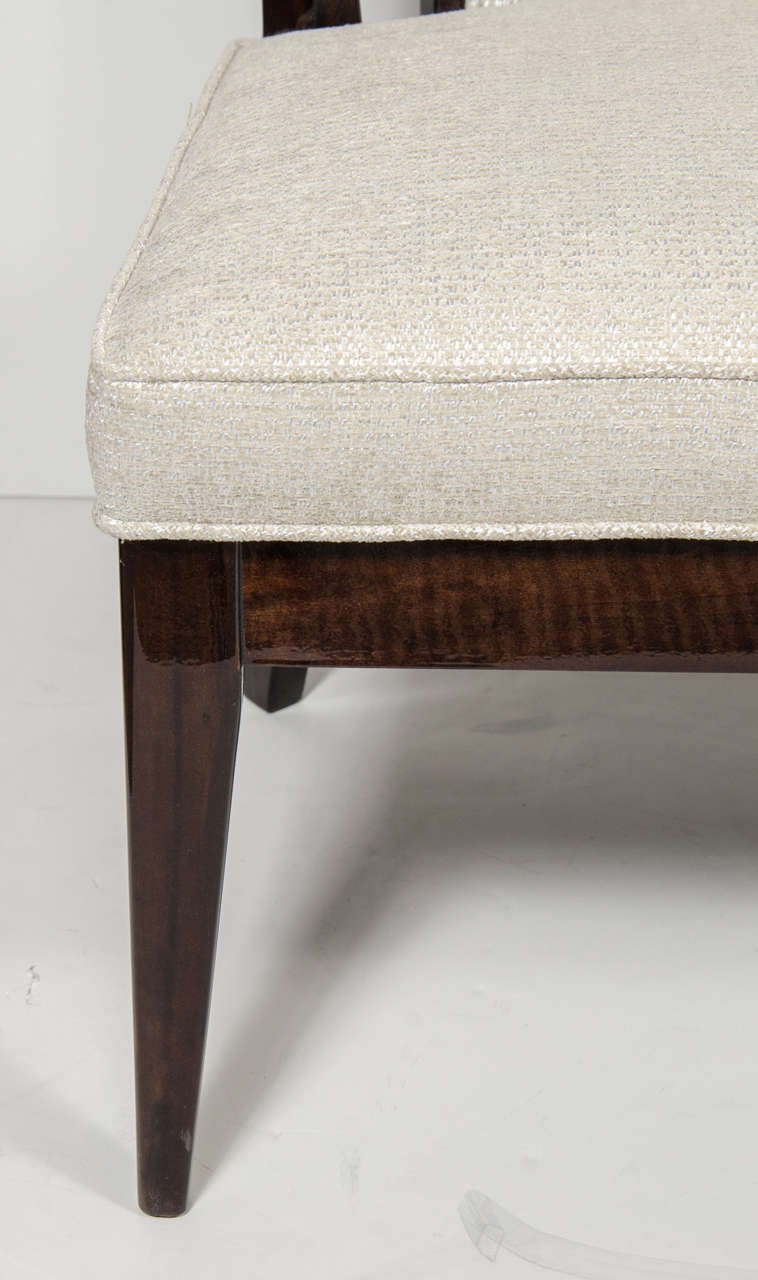 American Pair of Mid-Century Modernist Klismos Style Chairs in Ebonized Walnut