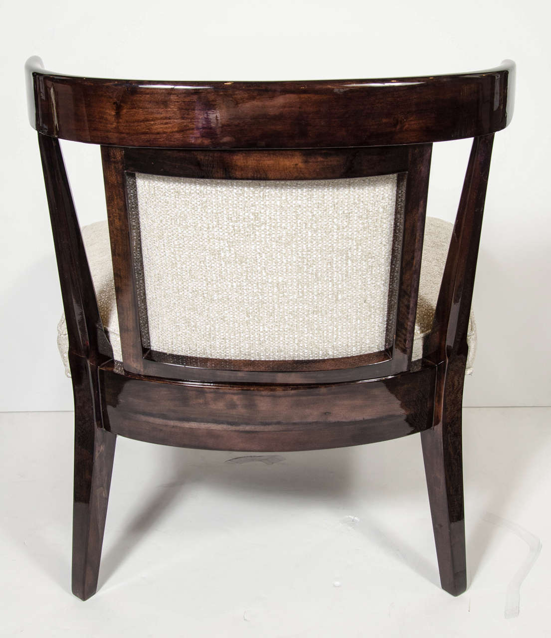 Pair of Mid-Century Modernist Klismos Style Chairs in Ebonized Walnut 1