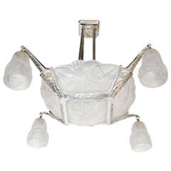 Exquisite Art Deco Chandelier Signed By Degue