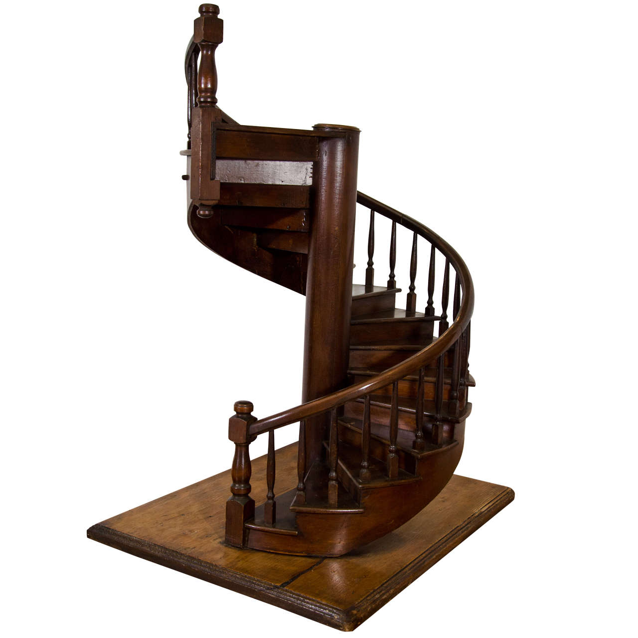 A Large Scale Edwardian Mahogany Architectural Model of a Staircase For Sale