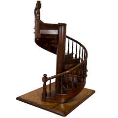 A Large Scale Edwardian Mahogany Architectural Model of a Staircase