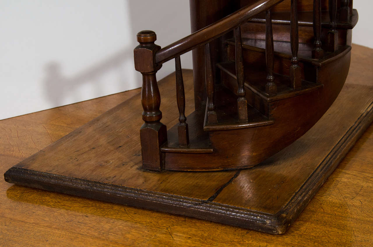 British A Large Scale Edwardian Mahogany Architectural Model of a Staircase For Sale