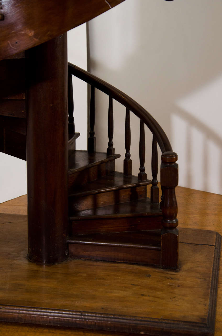 20th Century A Large Scale Edwardian Mahogany Architectural Model of a Staircase For Sale