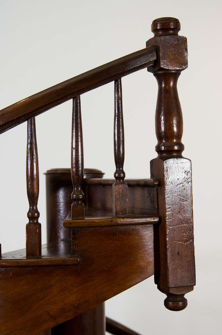 A Large Scale Edwardian Mahogany Architectural Model of a Staircase For Sale 2