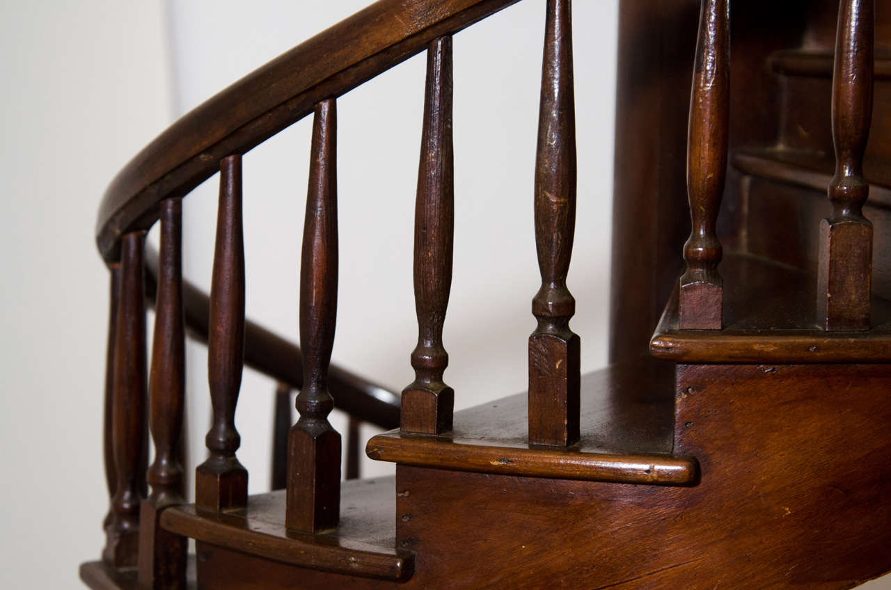 A Large Scale Edwardian Mahogany Architectural Model of a Staircase For Sale 3