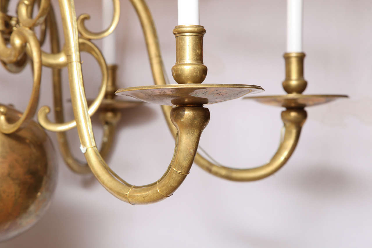 Large Brass Two Tiered Chandalier 1