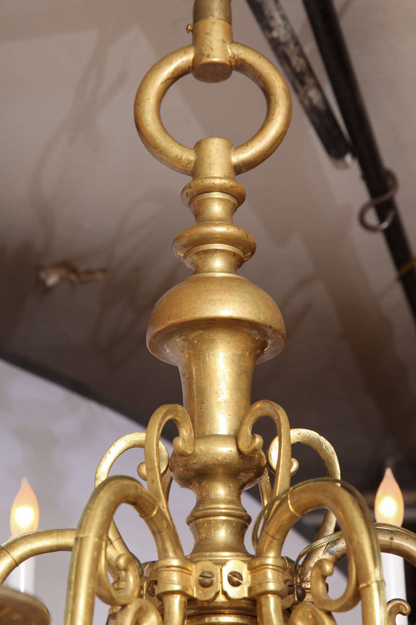 Large Brass Two Tiered Chandalier 2