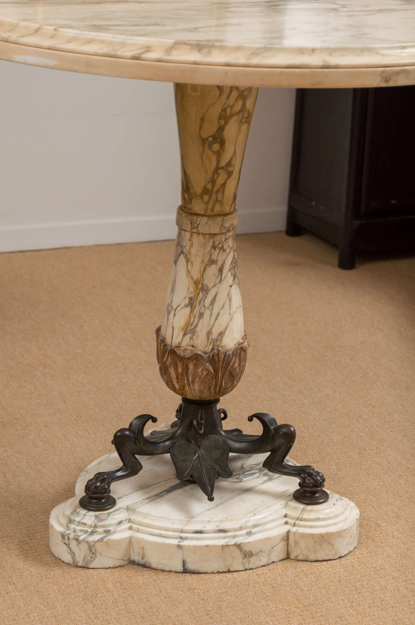 Mid-19th Century Highly Figural Marblized and Bronze Table 4