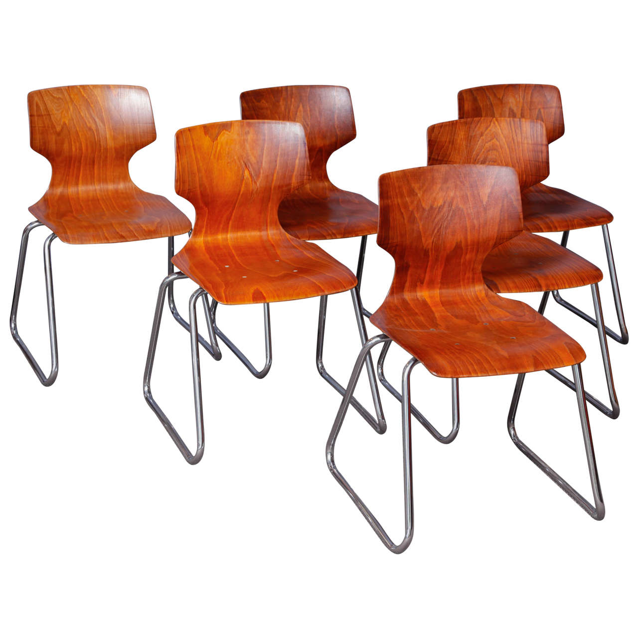 Set of Six Chairs Design by Adam Stegner for Flototto