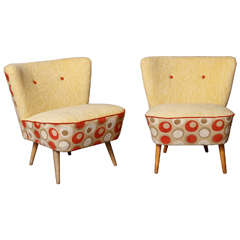 Pair of shell back cocktail chair