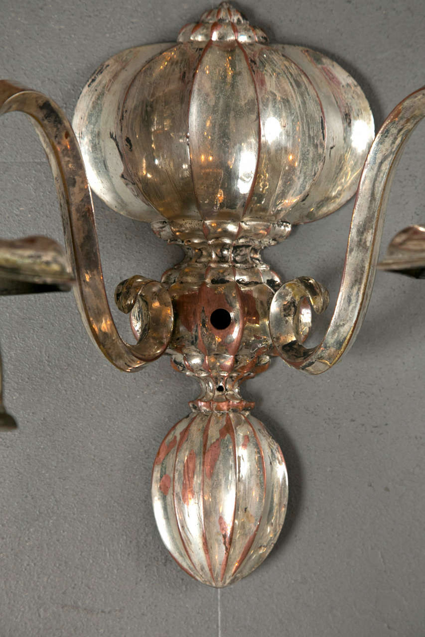 Set of Eight Silver Plated Caldwell Sconces For Sale 2