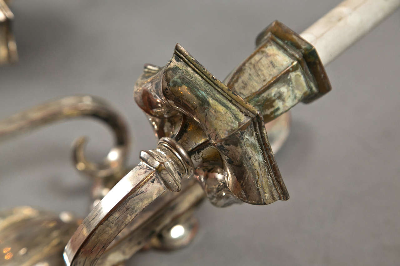 20th Century Set of Eight Silver Plated Caldwell Sconces For Sale