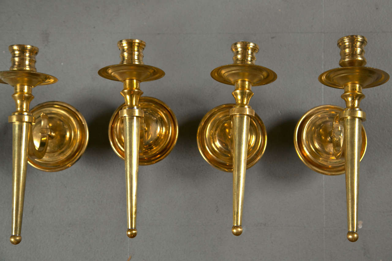 Ormolu Set of Eight Gilt Bronze Caldwell Sconces For Sale