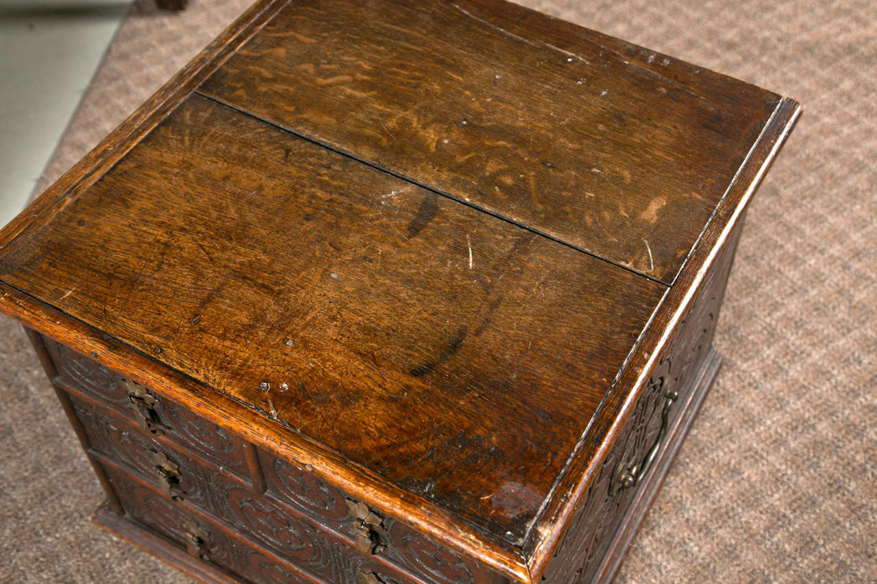 British 19th Century Oak Box with Liner For Sale