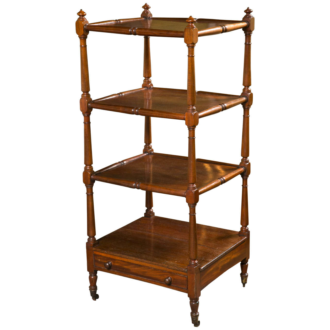 English Etagere with Drawer For Sale