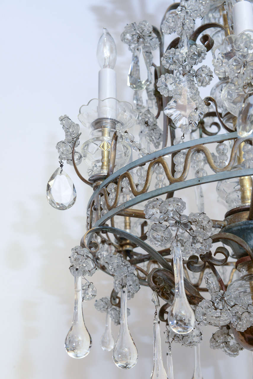 Unusual Maison Baguès French Six-light Chandelier c. 1900 In Excellent Condition For Sale In West Palm Beach, FL